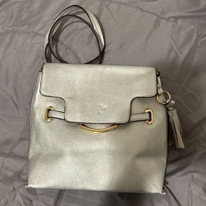 Silver Metallic Crossbody Bag